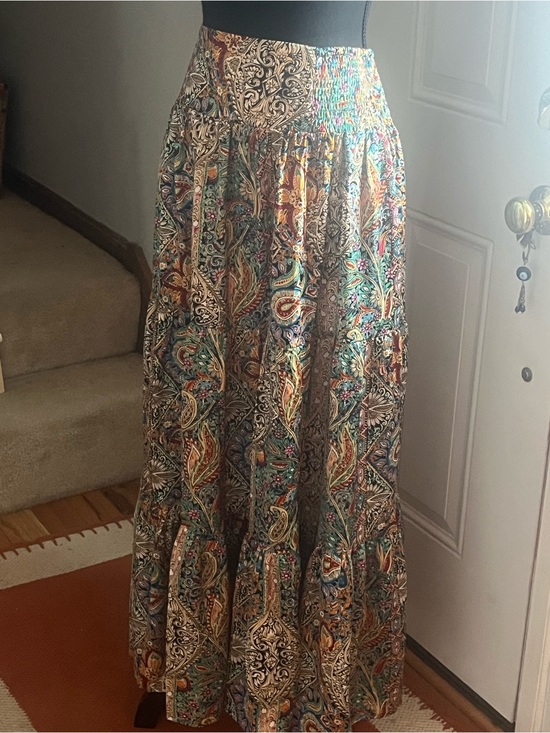 NATURAL LIFE Dresses & Skirts - NATURAL LIFE Paisley Maxi Skirt - Teal, Rust, Gold, Cream